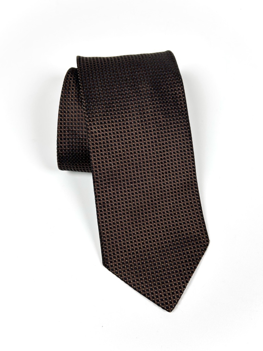 Emenegildo Zegna Silk‎ Tie Black Brown Standard Made in Italy
